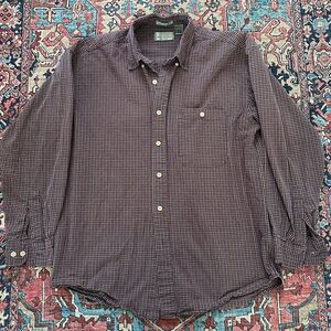 Bill Blass Plaid Button Down Shirt 100% Cotton Size L, office business casual